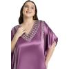 imageWomen Long Kaftan Plus Size Satin Soft Embroidery Swimsuit Cover Up Embroidered Work Caftan Gown Dress for LadiesCyclamen