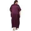 imageWomen Long Kaftan Plus Size Satin Soft Embroidery Swimsuit Cover Up Embroidered Work Caftan Gown Dress for LadiesGrape Wine