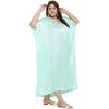 imageWomen Long Kaftan Plus Size Satin Soft Embroidery Swimsuit Cover Up Embroidered Work Caftan Gown Dress for LadiesIce Green
