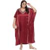 imageWomen Long Kaftan Plus Size Satin Soft Embroidery Swimsuit Cover Up Embroidered Work Caftan Gown Dress for LadiesJester Red