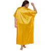 imageWomen Long Kaftan Plus Size Satin Soft Embroidery Swimsuit Cover Up Embroidered Work Caftan Gown Dress for LadiesLemon Chrome