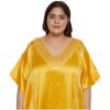 imageWomen Long Kaftan Plus Size Satin Soft Embroidery Swimsuit Cover Up Embroidered Work Caftan Gown Dress for LadiesLemon Chrome
