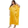 imageWomen Long Kaftan Plus Size Satin Soft Embroidery Swimsuit Cover Up Embroidered Work Caftan Gown Dress for LadiesLemon Chrome