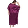 imageWomen Long Kaftan Plus Size Satin Soft Embroidery Swimsuit Cover Up Embroidered Work Caftan Gown Dress for LadiesPurple Passion