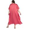 imageWomen Long Kaftan Plus Size Satin Soft Embroidery Swimsuit Cover Up Embroidered Work Caftan Gown Dress for LadiesSugar Coral