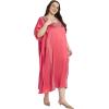 imageWomen Long Kaftan Plus Size Satin Soft Embroidery Swimsuit Cover Up Embroidered Work Caftan Gown Dress for LadiesSugar Coral
