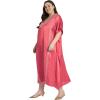 imageWomen Long Kaftan Plus Size Satin Soft Embroidery Swimsuit Cover Up Embroidered Work Caftan Gown Dress for LadiesSugar Coral