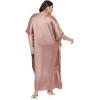 imageWomen Long Kaftan Plus Size Satin Soft Embroidery Swimsuit Cover Up Embroidered Work Caftan Gown Dress for LadiesWithered Rose