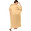 imageWomen Plus Size Kaftan Dress Stylish Satin Sequences Maxi Evening Cover Up Dresses Kimono Sleeve Casual WearBeige Gold