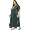 imageWomen Plus Size Kaftan Dress Stylish Satin Sequences Maxi Evening Cover Up Dresses Kimono Sleeve Casual WearBottle Green