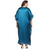 imageWomen Plus Size Kaftan Dress Stylish Satin Sequences Maxi Evening Cover Up Dresses Kimono Sleeve Casual WearCorsair Blue