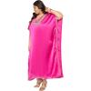 imageWomen Plus Size Kaftan Dress Stylish Satin Sequences Maxi Evening Cover Up Dresses Kimono Sleeve Casual WearMagenta PinkCherry