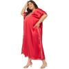 imageWomen Plus Size Kaftan Dress Stylish Satin Sequences Maxi Evening Cover Up Dresses Kimono Sleeve Casual WearRed