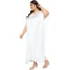 imageWomen Plus Size Kaftan Dress Stylish Satin Sequences Maxi Evening Cover Up Dresses Kimono Sleeve Casual WearWhite