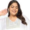 imageWomen Plus Size Kaftan Dress Stylish Satin Sequences Maxi Evening Cover Up Dresses Kimono Sleeve Casual WearWhite