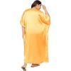 imageWomen Plus Size Kaftan Dress Stylish Satin Sequences Maxi Evening Cover Up Dresses Kimono Sleeve Casual WearYellow
