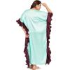 imageWomen Plus Size Ruffle Kaftan Dress Loungewear ampamp Comfortable Maxi Dresses Kimono Sleeve GownSky Blue  Brown