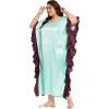imageWomen Plus Size Ruffle Kaftan Dress Loungewear ampamp Comfortable Maxi Dresses Kimono Sleeve GownSky Blue  Brown