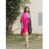 imageWomen Short Tunic Kaftan Plus Size Satin Silk Swimsuit Cover Ups Double Color Mini Caftan Pajama DressesCamellia Rose  Steel Gray