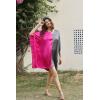 imageWomen Short Tunic Kaftan Plus Size Satin Silk Swimsuit Cover Ups Double Color Mini Caftan Pajama DressesCamellia Rose  Steel Gray