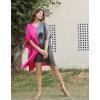 imageWomen Short Tunic Kaftan Plus Size Satin Silk Swimsuit Cover Ups Double Color Mini Caftan Pajama DressesCamellia Rose  Steel Gray