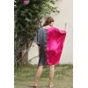 imageWomen Short Tunic Kaftan Plus Size Satin Silk Swimsuit Cover Ups Double Color Mini Caftan Pajama DressesCamellia Rose  Steel Gray