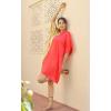 imageWomen Short Tunic Kaftan Plus Size Satin Silk Swimsuit Cover Ups Double Color Mini Caftan Pajama DressesGolden  Red