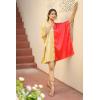 imageWomen Short Tunic Kaftan Plus Size Satin Silk Swimsuit Cover Ups Double Color Mini Caftan Pajama DressesGolden  Red