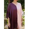 imageWomen Short Tunic Kaftan Plus Size Satin Silk Swimsuit Cover Ups Double Color Mini Caftan Pajama DressesGrape Wine  Gossamer Pink