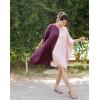 imageWomen Short Tunic Kaftan Plus Size Satin Silk Swimsuit Cover Ups Double Color Mini Caftan Pajama DressesGrape Wine  Gossamer Pink