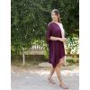 imageWomen Short Tunic Kaftan Plus Size Satin Silk Swimsuit Cover Ups Double Color Mini Caftan Pajama DressesGrape Wine  Gossamer Pink
