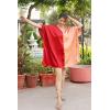 imageWomen Short Tunic Kaftan Plus Size Satin Silk Swimsuit Cover Ups Double Color Mini Caftan Pajama DressesJester Red  Terracotta