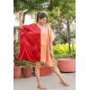 imageWomen Short Tunic Kaftan Plus Size Satin Silk Swimsuit Cover Ups Double Color Mini Caftan Pajama DressesJester Red  Terracotta