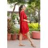 imageWomen Short Tunic Kaftan Plus Size Satin Silk Swimsuit Cover Ups Double Color Mini Caftan Pajama DressesJester Red  Terracotta