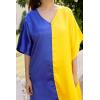 imageWomen Short Tunic Kaftan Plus Size Satin Silk Swimsuit Cover Ups Double Color Mini Caftan Pajama DressesRoyal Blue  Lemon Chrome