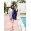 imageWomen Short Tunic Kaftan Plus Size Satin Silk Swimsuit Cover Ups Double Color Mini Caftan Pajama DressesSilver Gray  Navy Blue