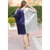 imageWomen Short Tunic Kaftan Plus Size Satin Silk Swimsuit Cover Ups Double Color Mini Caftan Pajama DressesSilver Gray  Navy Blue