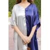 imageWomen Short Tunic Kaftan Plus Size Satin Silk Swimsuit Cover Ups Double Color Mini Caftan Pajama DressesSilver Gray  Navy Blue