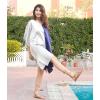 imageWomen Short Tunic Kaftan Plus Size Satin Silk Swimsuit Cover Ups Double Color Mini Caftan Pajama DressesSilver Gray  Navy Blue