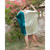 imageWomen Short Tunic Kaftan Plus Size Satin Silk Swimsuit Cover Ups Double Color Mini Caftan Pajama DressesSpray Cream  Bayberry Green