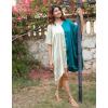 imageWomen Short Tunic Kaftan Plus Size Satin Silk Swimsuit Cover Ups Double Color Mini Caftan Pajama DressesSpray Cream  Bayberry Green