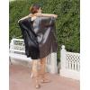 imageWomen Short Tunic Kaftan Plus Size Satin Silk Swimsuit Cover Ups Double Color Mini Caftan Pajama DressesSteel Gray  Black