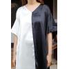 imageWomen Short Tunic Kaftan Plus Size Satin Silk Swimsuit Cover Ups Double Color Mini Caftan Pajama DressesVanilla Ice  Black