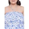 imageWomens Summer Casual Dress Comfy Tube Dresses Sundresses Beach Dress Tops for GirlsBlue  White Leaf