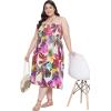 imageWomens Summer Casual Dress Comfy Tube Dresses Sundresses Beach Dress Tops for GirlsMulticolor Tropical Leaf