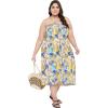 imageWomens Summer Casual Dress Comfy Tube Dresses Sundresses Beach Dress Tops for GirlsYellow  Blue Leaf