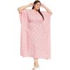 imagePlus Size Kaftan Women Dress Stylish Cotton Kimono Maxi Dresses for Evening WearPink