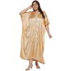 imageWomen Embroidery Kaftan Dress Satin Silk Plus Size Soft Embroidered African Caftan Maxi Dresses for LadiesApricot Gelato