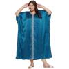 imageWomen Embroidery Kaftan Dress Satin Silk Plus Size Soft Embroidered African Caftan Maxi Dresses for LadiesCorsair Blue
