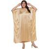 imageWomen Long Kaftan Plus Size Satin Soft Embroidery Swimsuit Cover Up Embroidered Work Caftan Gown Dress for LadiesApricot Gelato